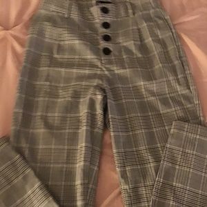 Zara TRF Collection Plaid slim fit Pants Size XS
